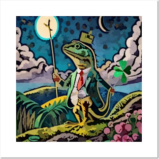 Watercolor Saint Patrick's political lizard Posters and Art